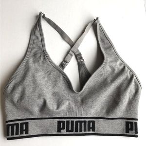 Puma Gray and Black Sports Bra